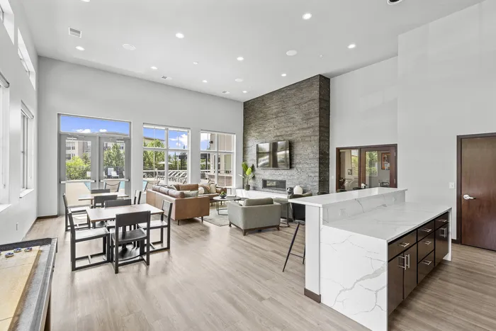 Spectacular clubroom at 50Twenty Apartments in Madison, Wisconsin.