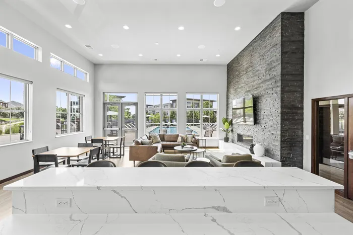 Spectacular clubroom at 50Twenty Apartments in Madison, Wisconsin.