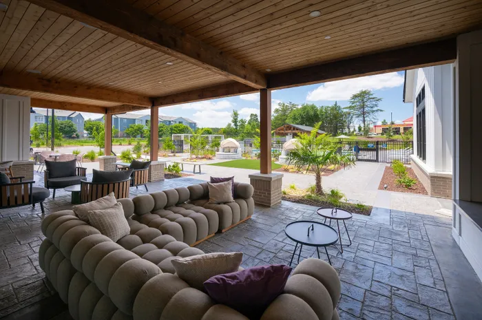 Spacious pool deck at Echelon at Charlotte