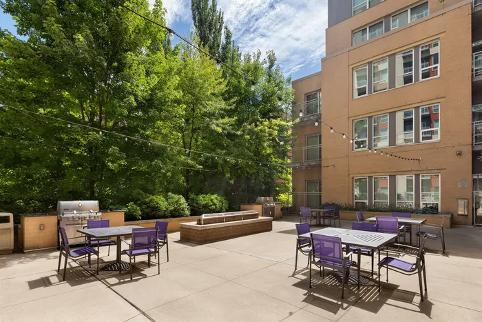Outdoor grilling stations at Domain Apartments in Downtown Madison, Wisconsin.