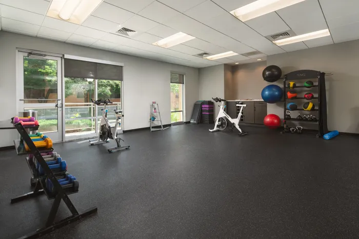 Yoga studio at Domain Apartments in Downtown Madison, Wisconsin.