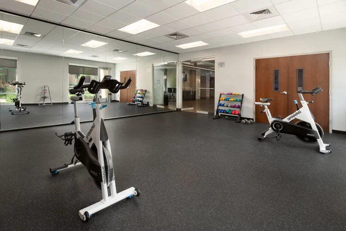 Yoga studio at Domain Apartments in Downtown Madison, Wisconsin.