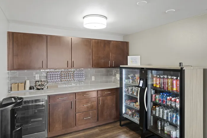 Resident clubhouse at Valley View Apartments featuring indoor community kitchen.