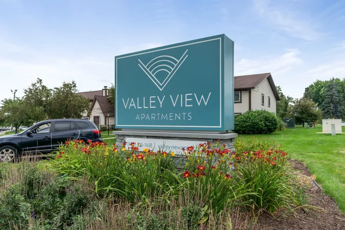 Valley View Apartments community entrance sign.