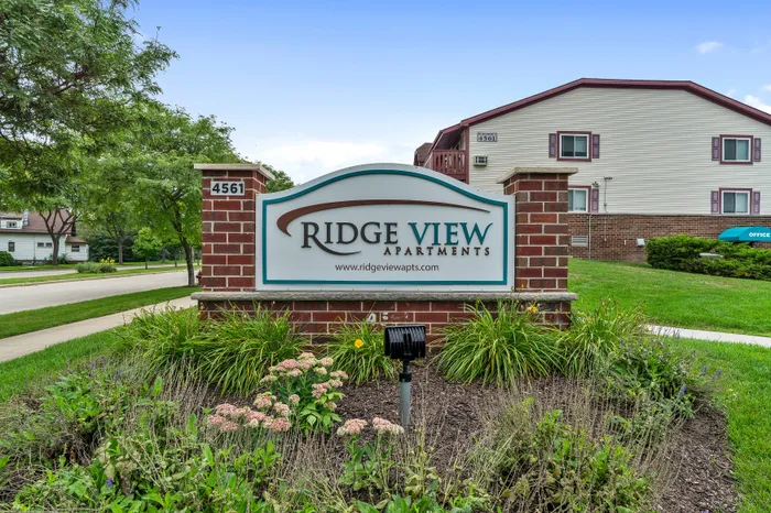 Property signage at Ridge View Apartments.
