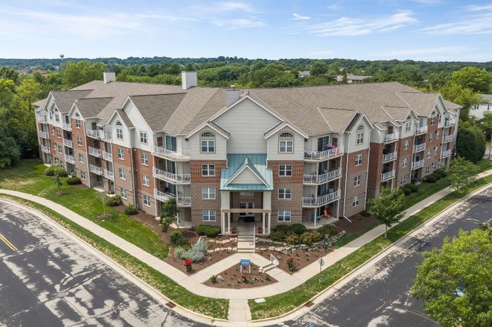 Residential building exterior at The Landmark at Hatchery Hill.