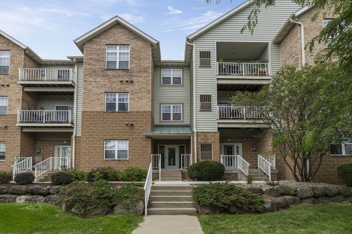 Exterior view of a residential building at The Landmark at Hatchery Hill.