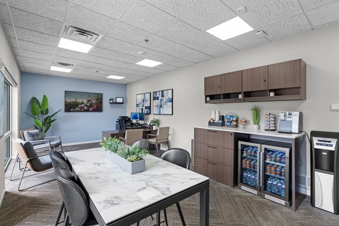 Interior of the leasing office at The Landmark at Hatchery Hill.