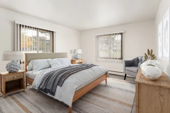 Alternate bedroom view at Stone Point Apartments with flexible layout.