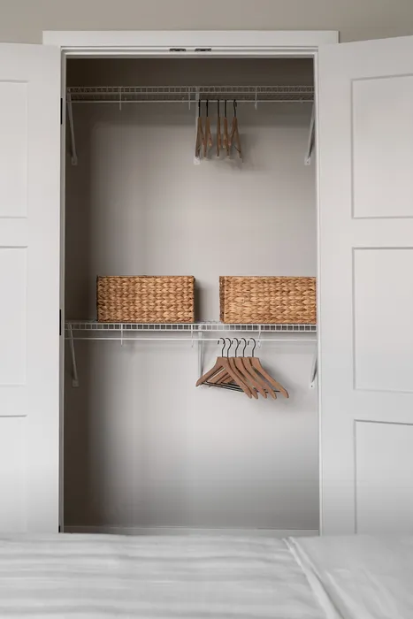 Walk-in closet at Seasons at Elgin Apartments.