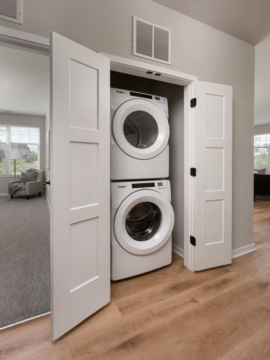 In-unit washer and dryer at Seasons at Elgin Apartments.