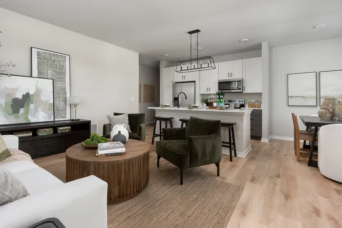 Living room at Seasons at Elgin Apartments.