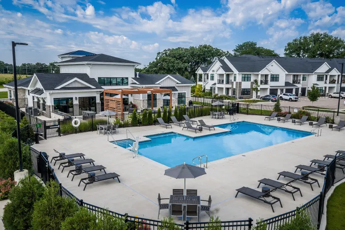 Resort-style pool at Seasons at North Aurora Apartments.