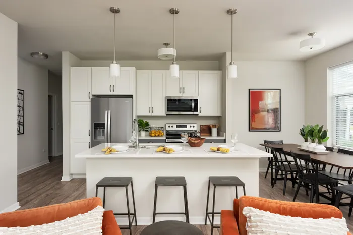 Kitchen at Seasons at North Aurora Apartments.