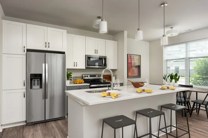 Kitchen at Seasons at North Aurora Apartments.
