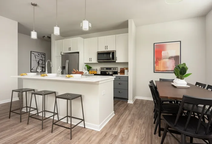 Kitchen at Seasons at North Aurora Apartments.