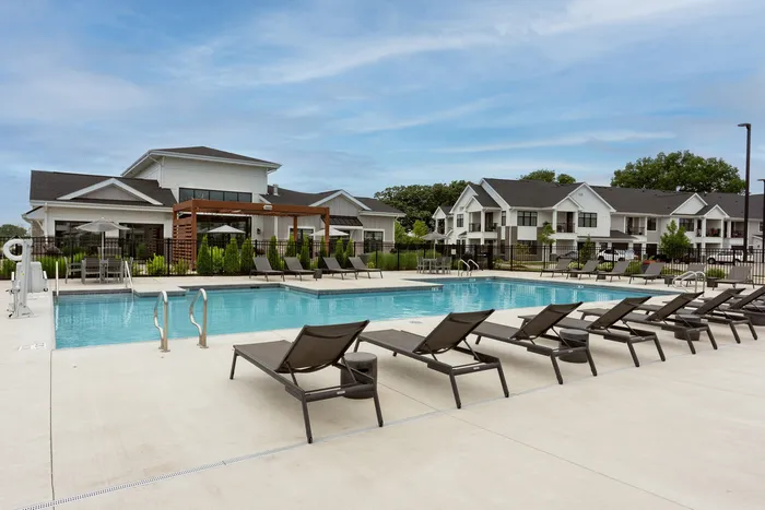 Resort-style pool at Seasons at North Aurora Apartments.
