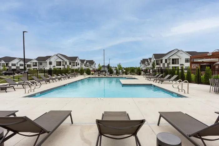 Resort-style pool at Seasons at North Aurora Apartments.