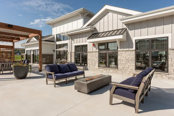 Outdoor resident lounge at Seasons at Spring Street