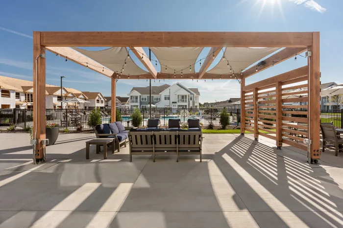 Outdoor resident lounge at Seasons at Spring Street