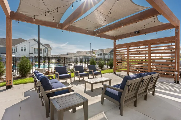 Outdoor resident lounge at Seasons at Spring Street