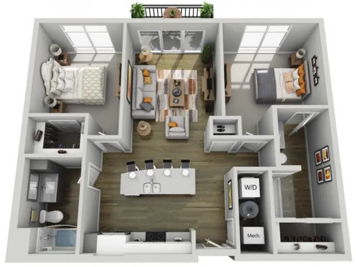 Floor Plan 2B | State Street Station | Apartments in Wauwatosa, WI