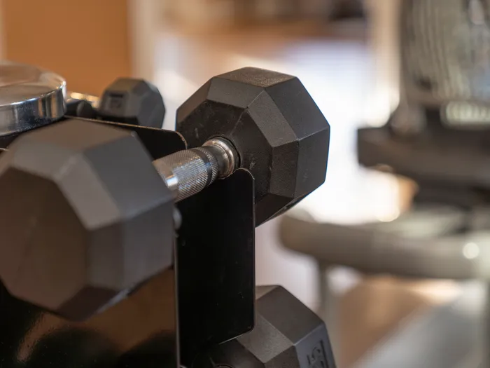 Fitness Center Free Weights Station l Kensington Gate l Tacoma Apartments