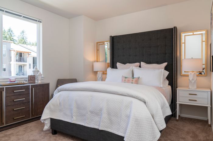 Model Bedroom l Luxury Apartments for Rent in Tacoma, WA l 1500 Orchard