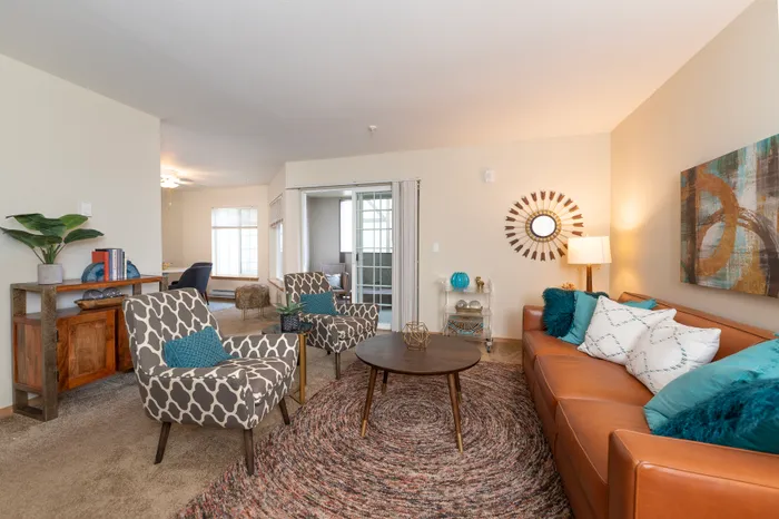 Model Living Room l Apartments for Rent in Tacoma, Wa l Tudor Village Apartments