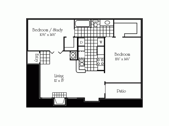 Two Bedroom One Bath