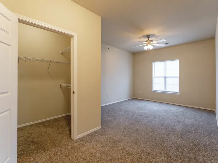 Coryell Courts Christopher One Bedroom Phase One Carpet Walk-In Closet View