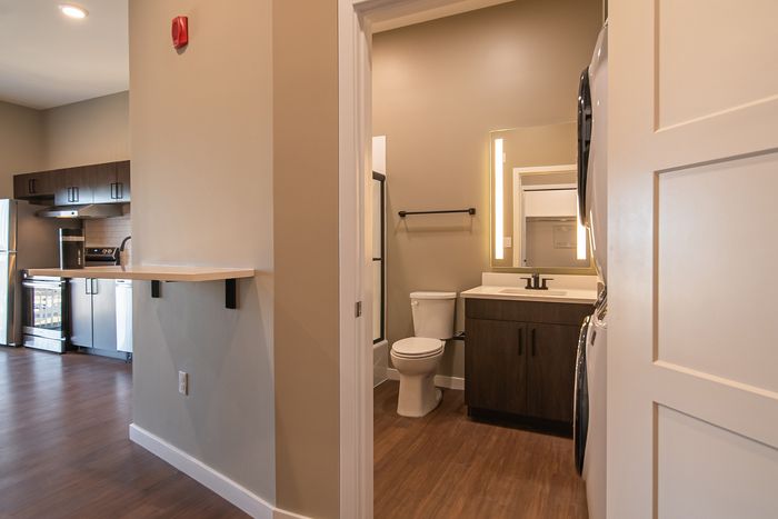Heritage-Apartments-Springfield-Missouri-Covington-Micro-Studio-Hallway-Bathroom