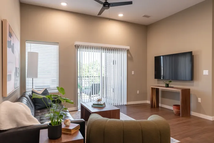 Heritage-Apartments-Springfield-Missouri-Grandview-Furnished-Two-Bedroom-Living-Room-Patio-View