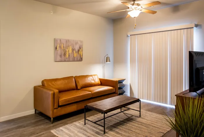 Monarch-Apartments-Springfield-Missouri-Furnished-Two-Bedroom-Living-Room-Patio-Doors