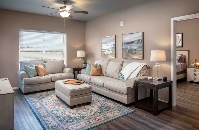 Promenade-Commons-Apartments-Rogers-Arkansas-Furnished-Two-Bedroom-Living-Room