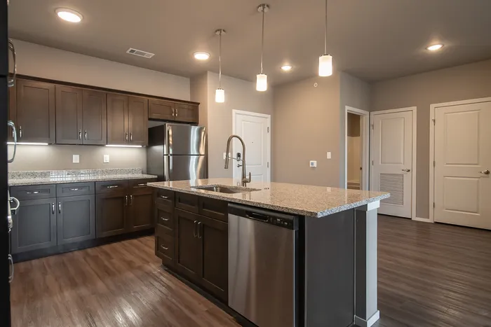 Promenade-Commons-Apartments-Rogers-Arkansas-Phase-Two-Two-Bedroom-Kitchen-Island