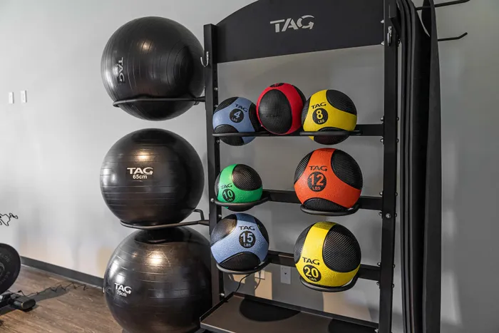 Crescent-Falls-Apartments-Joplin-Missouri-Amenities-Fitness-Center-Medicine-Balls