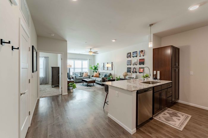 Union-Mill-Apartments-Wichita-Kansas-Furnished-One-Bedroom-Kitchen-Living-Room
