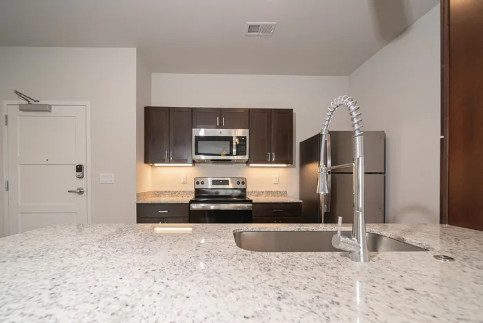 Union-Mill-Apartments-Wichita-Kansas-One-Bedroom-Home-Kitchen-Front-Door
