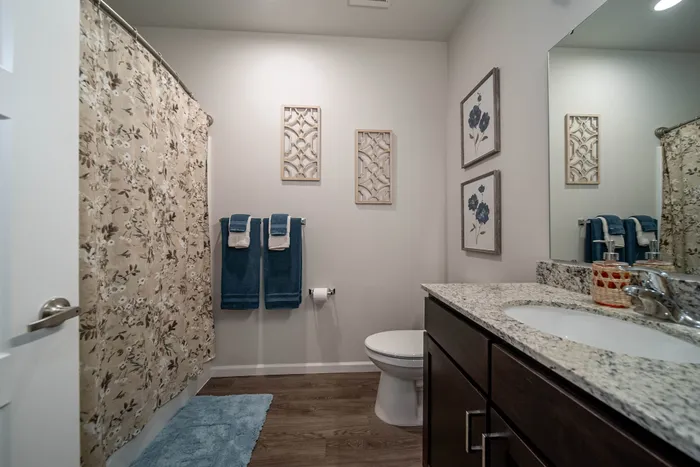 Union-Mill-Apartments-Wichita-Kansas-Furnished-Two-Bedroom-Guest-Bathroom-Entrance-View