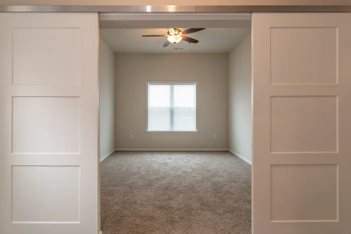 Union-Mill-Apartments-Wichita-Kansas-Two-Bedroom-Deluxe-Primary-Room-View-From-Hallway