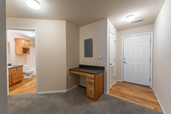 The-Abbey-Apartments-Springfield-Missouri-Phase-Two-Studio-Entrance-Hallway-And-Built-In-Desk