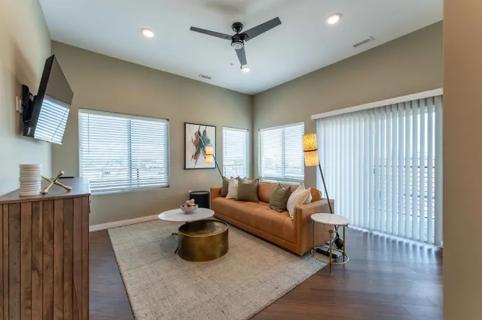 Heritage-Apartments-Springfield-Missouri-Garrison-Furnished-Two-Bed-Apartment-301-Living-Room-Patio-Doors