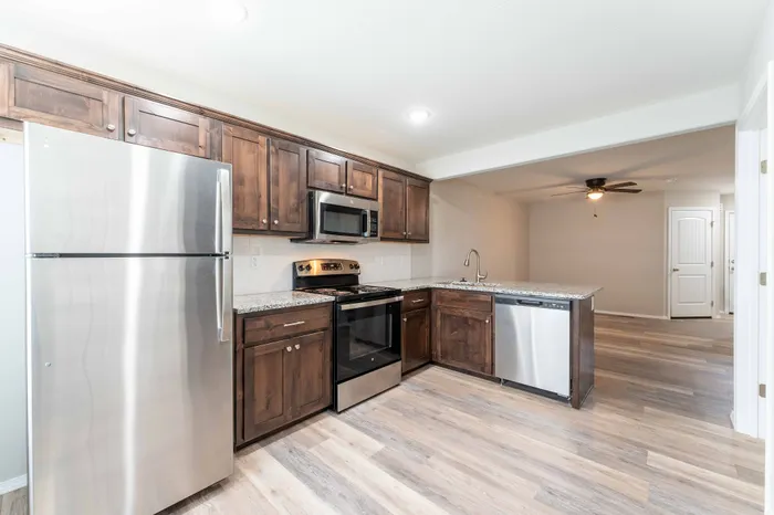 Oakwood-Heights-Townhomes-Republic-Missouri-Two-Bedroom-Home-Kitchen-And-Living-Room