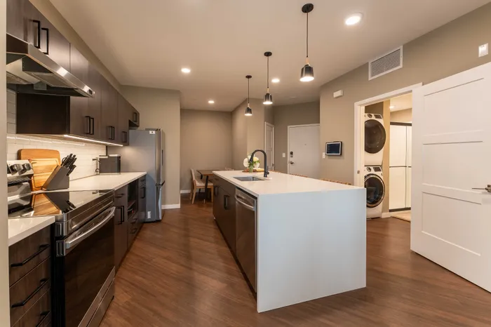 Heritage-Apartments-For-Rent-Springfield-Missouri-Furnished-Two-Bedroom-Unit-401-Kitchen-And-Front-Entrance