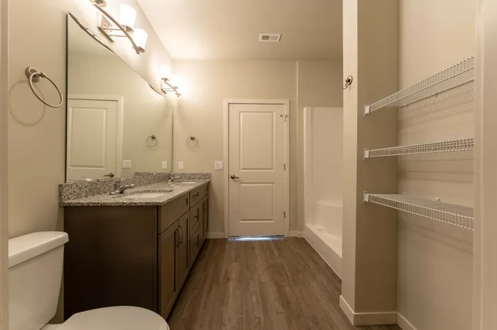 Monarch-Apartments-Springfield-Missouri-Three-Bedroom-A-Primary-Bathroom-View-From-Closet