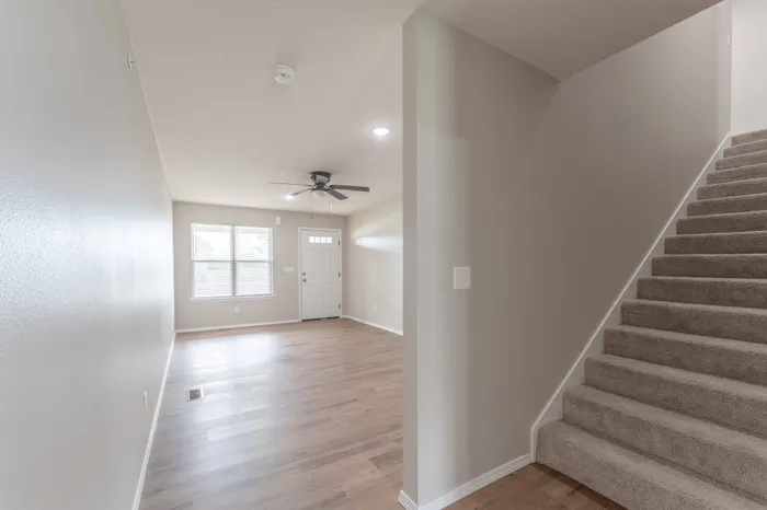 Oakwood-Heights-Townhomes-For-Rent-Republic-Missouri-Phase-2-Three-Bedroom-Unit-602-Living-Room-View-From-Staircase