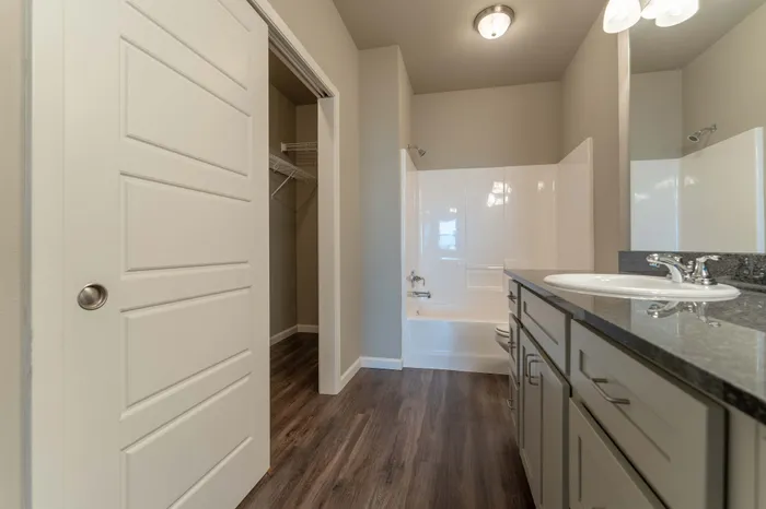Coryell-Commons-55-Plus-Apartments-Springfield-Missouri-Two-Bedroom-Primary-Bathroom-And-Closet