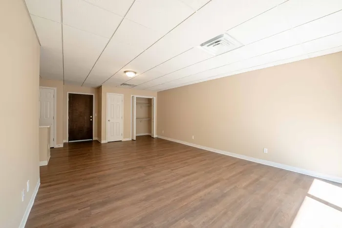 Regency-Towers-Apartments-Rountree-Neighborhood-Springfield-MO-Remodeled-2-Bedroom-Living-Room-To-Front-Entrance