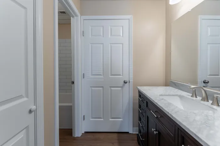 Regency-Towers-Apartments-Rountree-Neighborhood-Springfield-MO-Remodeled-2-Bedroom-Primary-Bathroom-Entrance